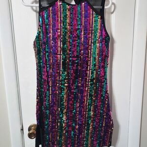 Weissman Green and Gold Sequin Dress